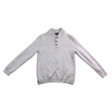 Express Mens Light Gray Button-Front Sweater Collared Knit Pullover Sz M
