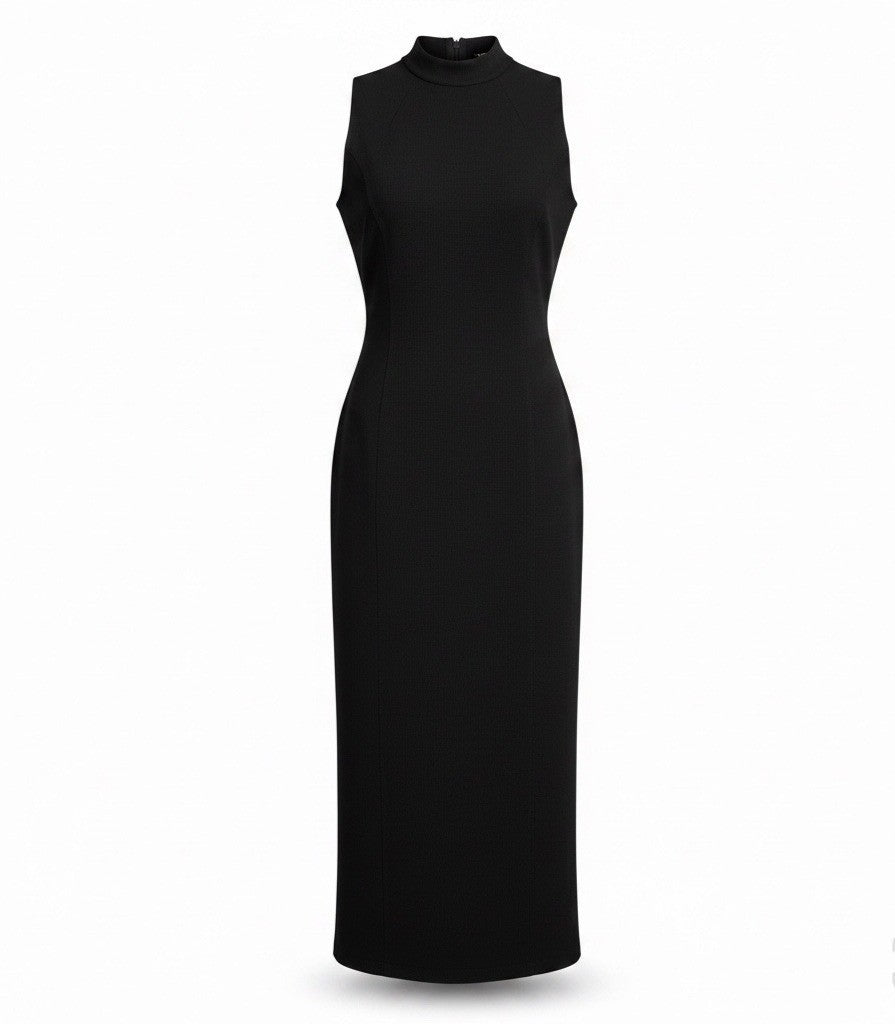 Massimo Dutti Women’s Black Sleeveless Midi Sheath Dress Size M