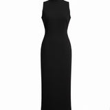 Massimo Dutti Women’s Black Sleeveless Midi Sheath Dress Size M