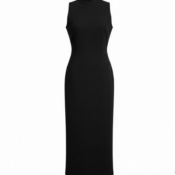 Massimo Dutti Women’s Black Sleeveless Midi Sheath Dress Size M