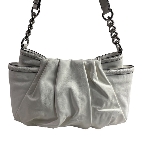 Simply Vera Women's White Ivory Shoulder Bag With Silver Tone Chain Strap Sz M