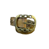Genuine Leather Womens Brown Braided Belt With Brass Buckle Size Large