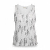 Chicos Womens White & Silver Sequin Tank Top Casual Lightweight Stretch Size 3L