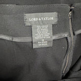 Lord & Taylor Womens Black Pencil Skirt Back Zip Stretch Fabric Sz 12