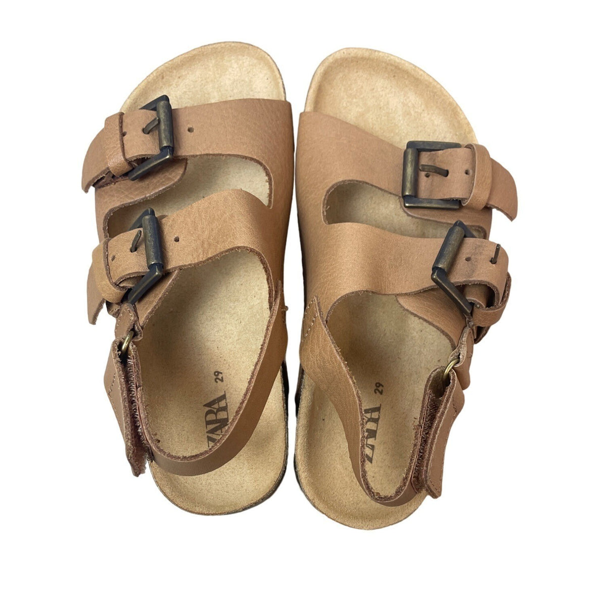 Zara Youth Girl's Tan Brown Strapped Sandals Sz 29 (11.5 US) - NWOB