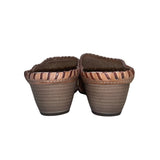 Pikolinos Women’s Brown Leather Laser Cut Slip-On Mules Size 38