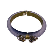 Alexis Bittar Lucite Womens Purple Resin Bracelet With Swarovski Crystals Floral