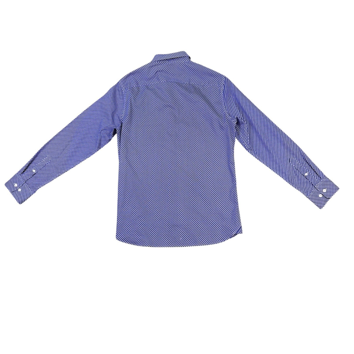 Fairlane Mens Blue Stretch Slim-Fit Patterned Button-Up Shirt Size M