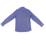 Fairlane Mens Blue Stretch Slim-Fit Patterned Button-Up Shirt Size M