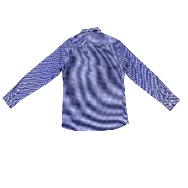Fairlane Mens Blue Stretch Slim-Fit Patterned Button-Up Shirt Size M