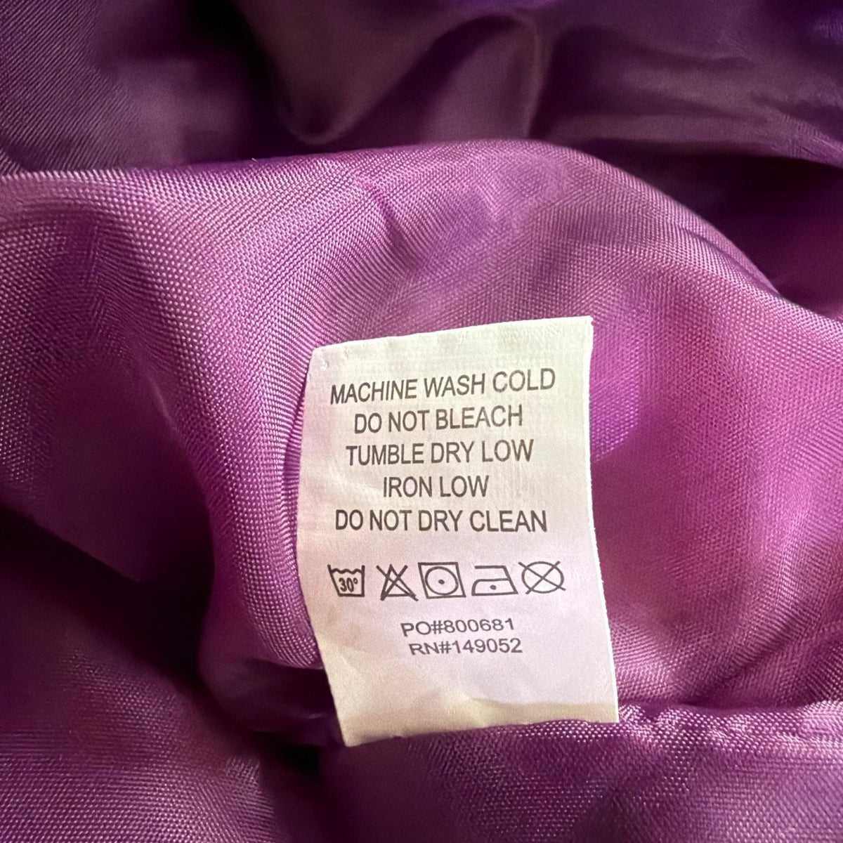 Fashion Nova Girls Purple Puffer Coat Faux Fur Hood Size 14 Y2K Winter