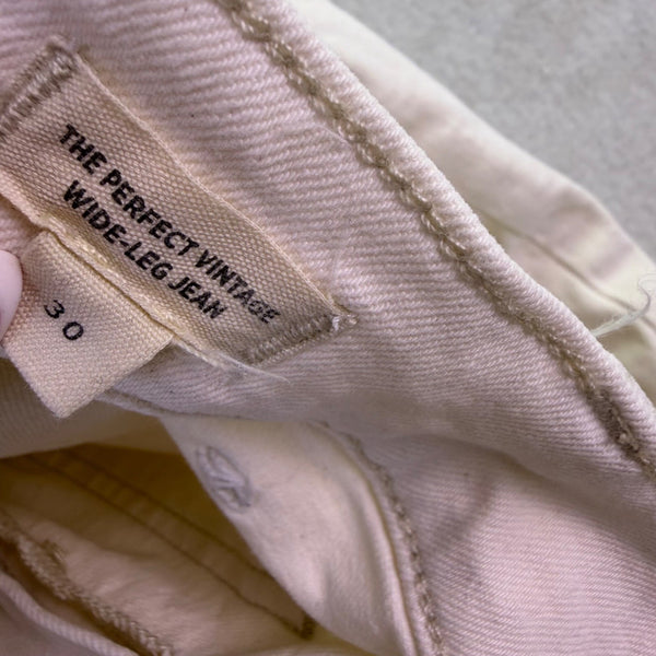 Madewell Womens White Cotton Blend Wide-Leg Jeans The Perfect Vintage Size 30