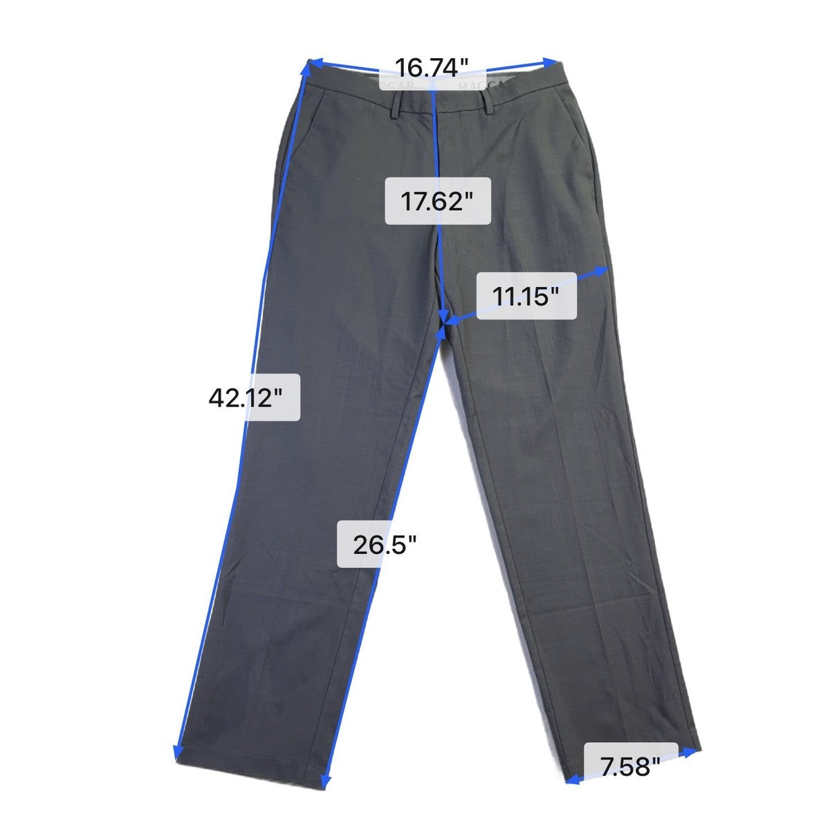 Haggar Mens Grey Dress Pants Formal Classic Fit Size 34/32 