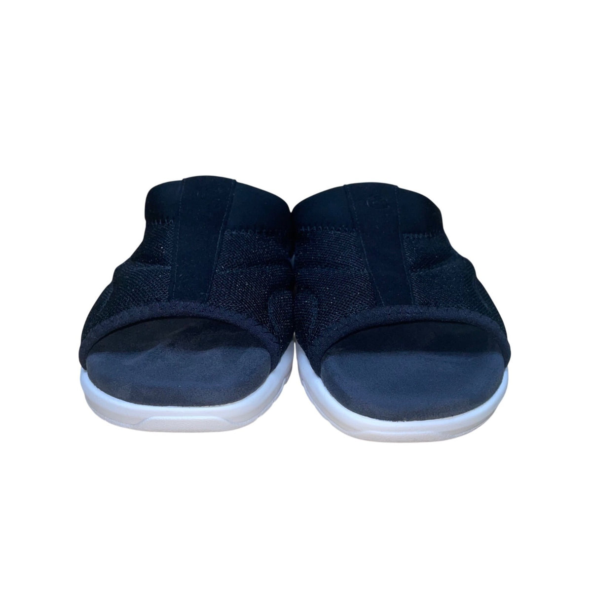 Easy Spirit Women’s Black & White Slip-On Comfort Setinez 2 Sandals Size 7.5M