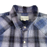 Lucky Brand Mens Blue Cotton Plaid Button-Up Western Shirt Front Pockets Size M
