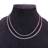 Sterling Silver Womens Double-Strand 925 Chain Necklace Adjustable