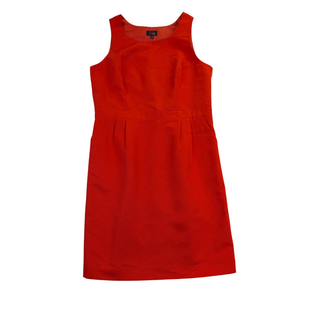 JM Studio Womens Red Polyester Sheath Dress Solid Sleeveless Fully Lined Size 14