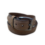 Genuine Leather Mens Brown Belt With Silver Buckle Casual Accessory Sz 49