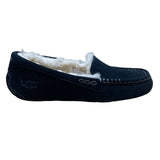 UGG Women’s Black Suede Ansley Slippers Sheepskin Lined Moccasins Size 9US