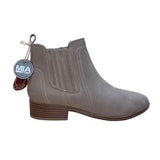 MIA Women’s Grey Faux Leather Side-Zip Pull-On Low Heel Ankle Booties Size 8.5
