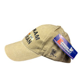 Embroidery Unisex Khaki Vietnam Veteran Adjustable Cap With Embroidered Design