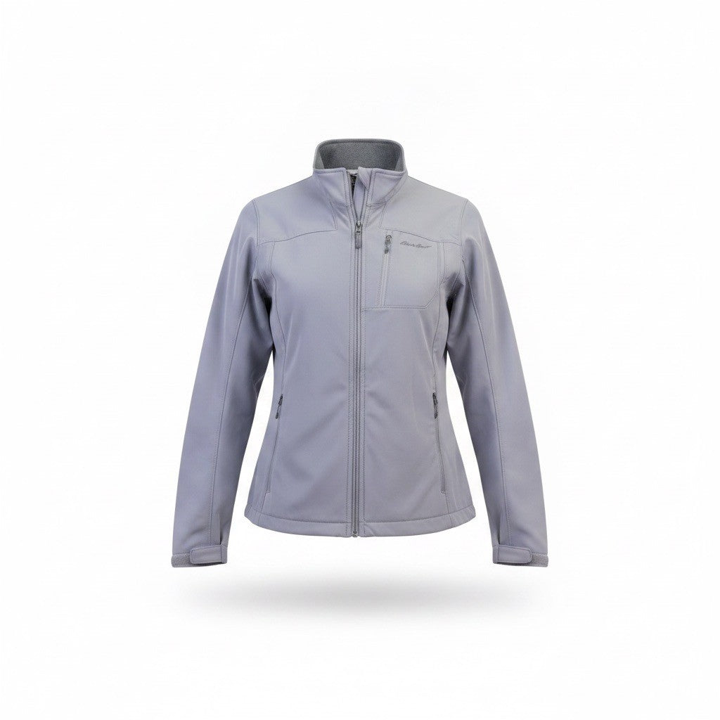 Eddie Bauer Mens Gray Fleece-Lined Softshell Jacket Lightweight Design Sz TXL
