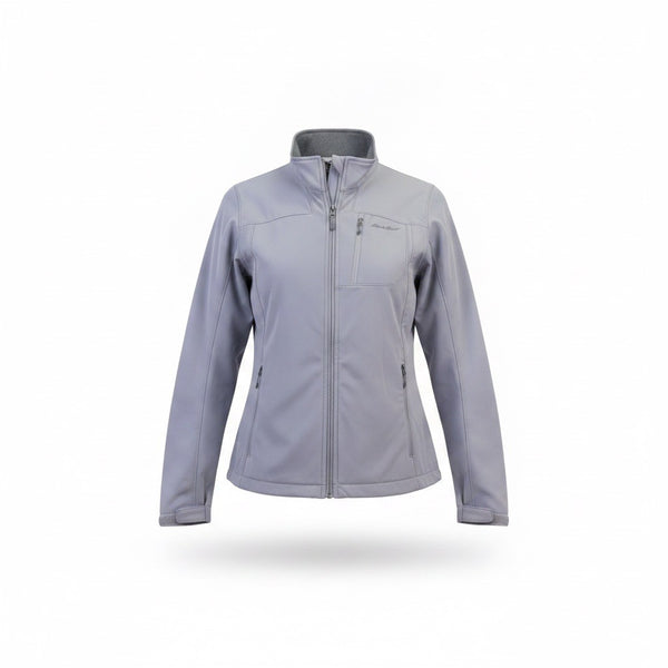 Eddie Bauer Mens Gray Fleece-Lined Softshell Jacket Lightweight Design Sz TXL