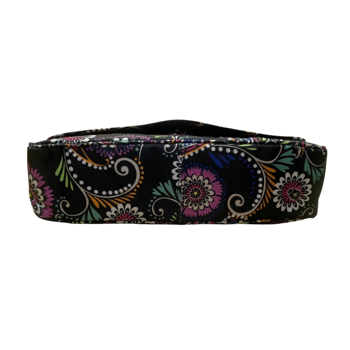 Vera Bradley Women’s Black Paisley Bold Floral Pattern Adjustable Messenger Bag