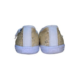 Keds Women’s Gold Glitter & White Lace-Up Casual Flat Sneakers Size 8