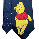 Disney Men’s Black Polyester Winnie The Pooh Necktie Starry Night Prin