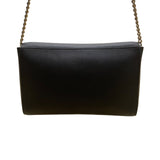 Kate Spade Women’s Black Saffiano Leather Gold Chain Strap Flap Shoulder Bag