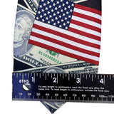 Rene Chagal Mens Multicolor Novelty Money & American Flag Tie