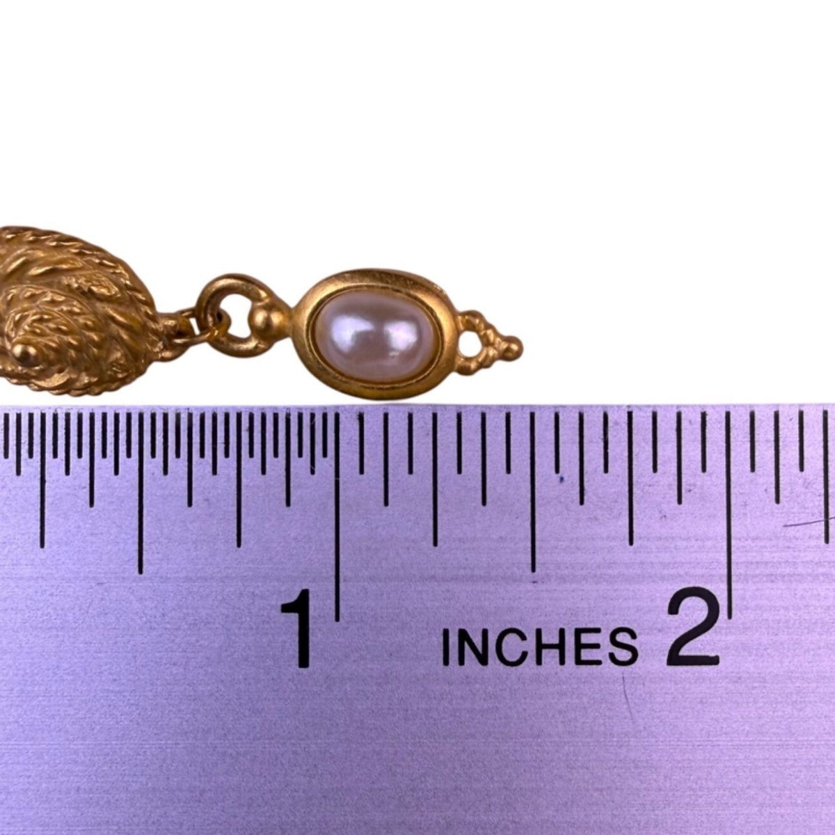 Catherine Stein Womens Gold Tone Faux Pearl Dangle Earrings Elegant Style