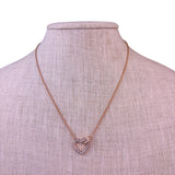 Swarovski Womens Rose Gold Tone Crystal Intertwined Heart Necklace Elegant Chain