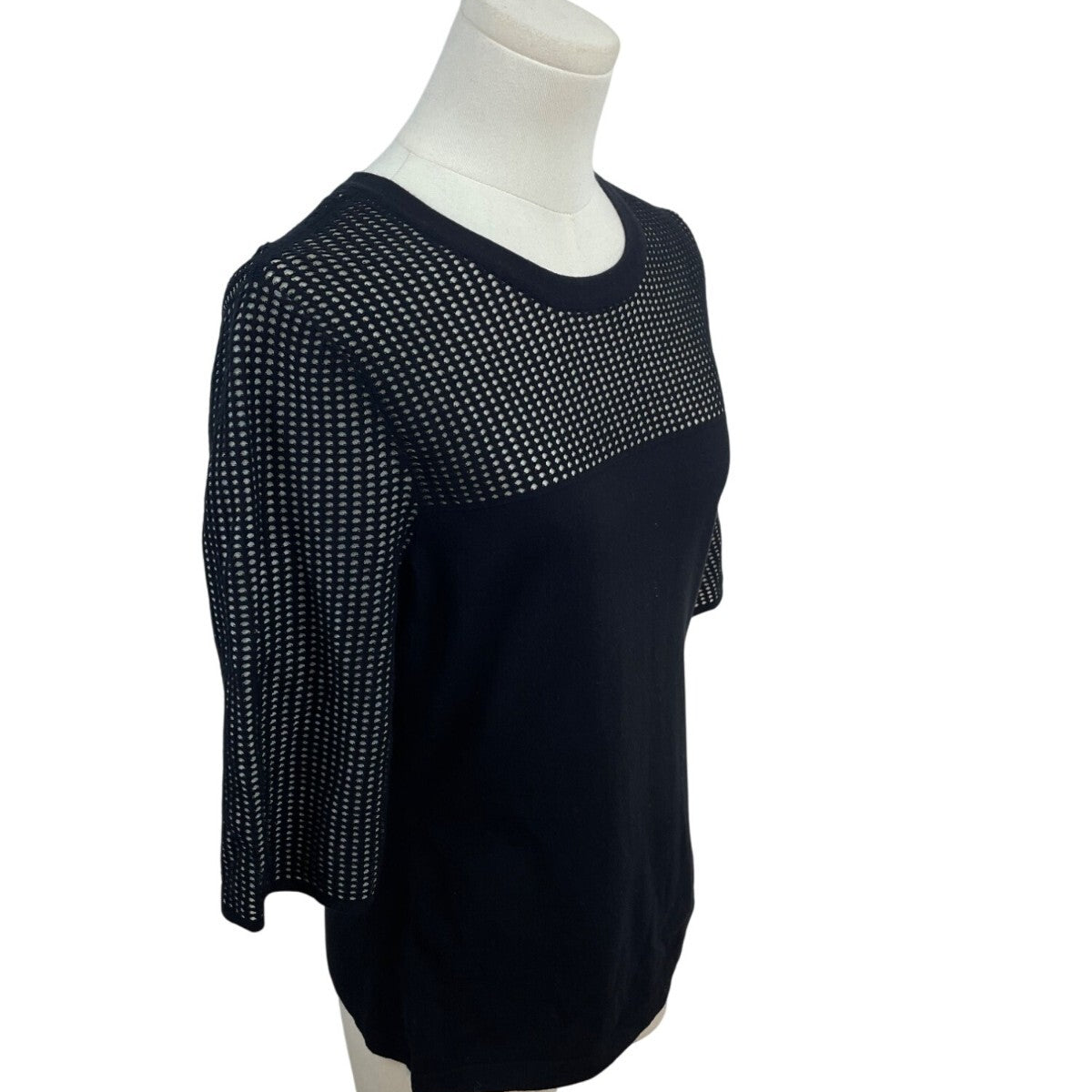 Rag & Bone Black Mesh Panel Short Sleeve Top Womens Size M