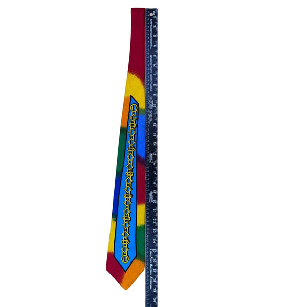 Rush Limbaugh Mens Multicolor Silk Tie No Boundaries Collection Chain Motif