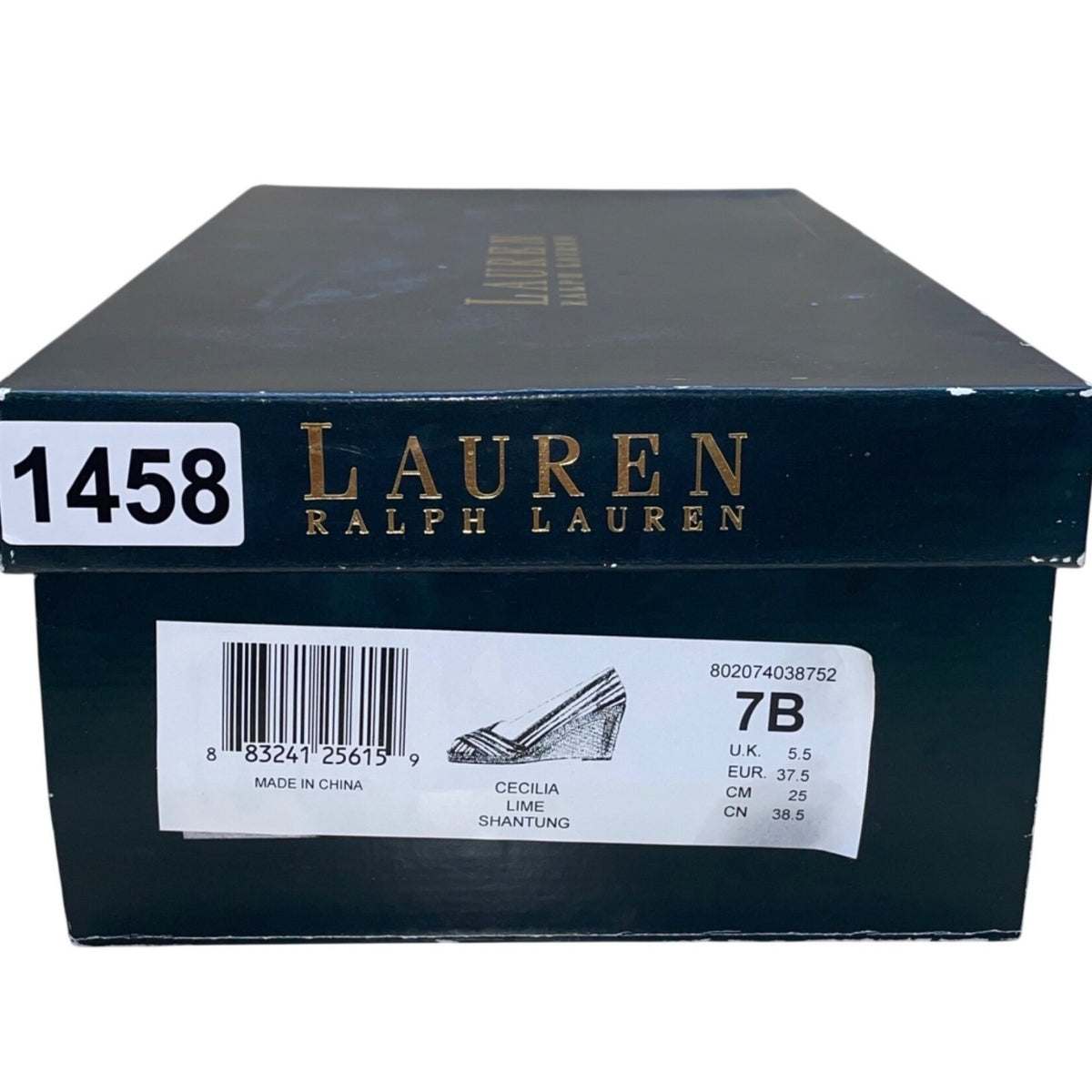 Lauren Ralph Lauren Women’s Lime Shantung Cecilia Peep Toe Wedge Shoes Size 7B