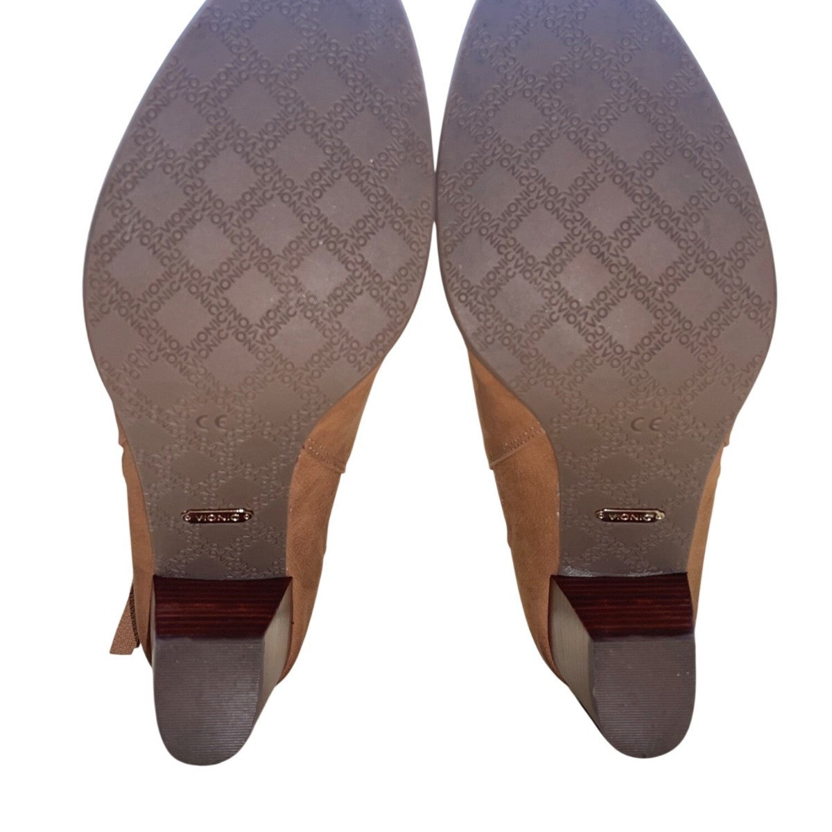 Vionic Women’s Brown Leather Side Sterling Saddle Heeled Ankle Booties Size 9.5