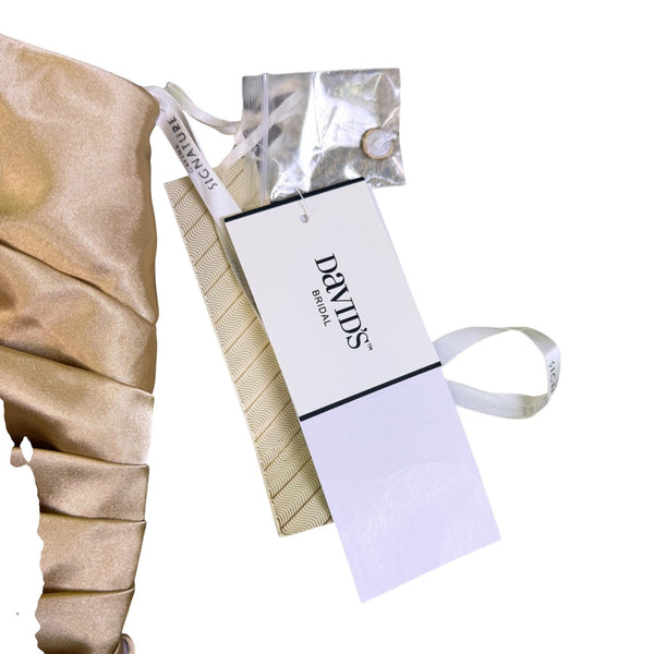 Galina Signature Womens Gold One-Shoulder Formal Gown Elegant Design Size 10 