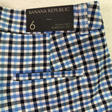 Banana Republic Women’s Blue & Black Plaid Wide-Leg Crop Pants Size 6 - New