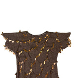 Oleg Cassini Womens Brown Silk Mesh Sequin Embellished Cocktail Dress Size 8