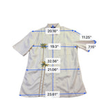 Weekender Mens White Embroidered Palm Tree Short Sleeve Shirt Size M