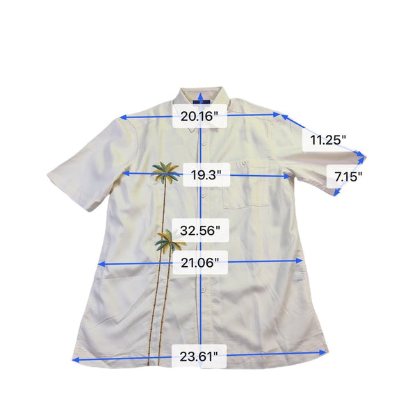Weekender Mens White Embroidered Palm Tree Short Sleeve Shirt Size M