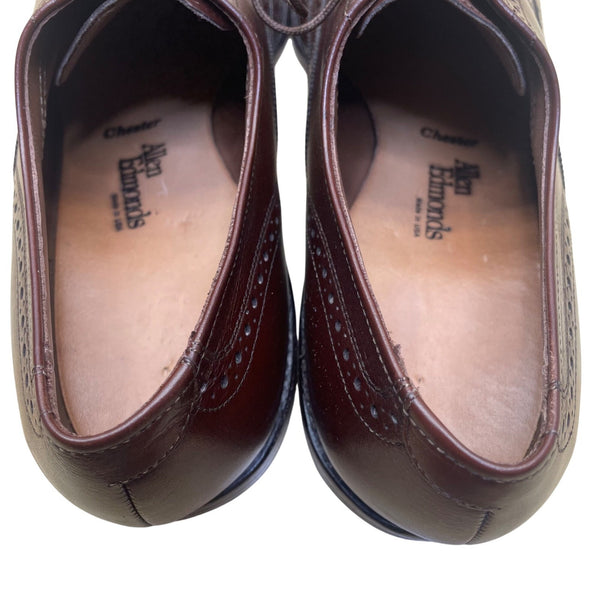 Allen Edmonds Men’s Brown Leather Lace-Up Wingtip Chester Dress Shoes Size 10.5
