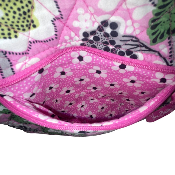 Vera Bradley Women’s Pink & Green Quilted Floral Print Adjustable Crossbody Bag