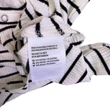 American Eagle Women Black & White Stripe Bodysuit Soft & Sexy Rib Size S