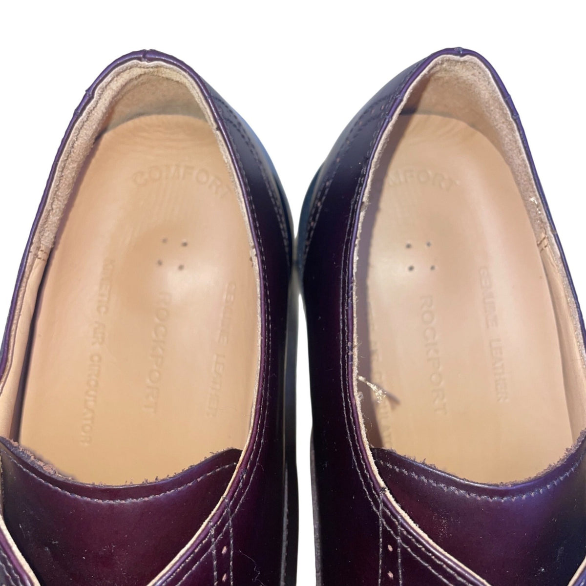 Rockport Men’s Burgundy Leather Lace Up Cap Toe Oxford Dress Shoes Size 10.5