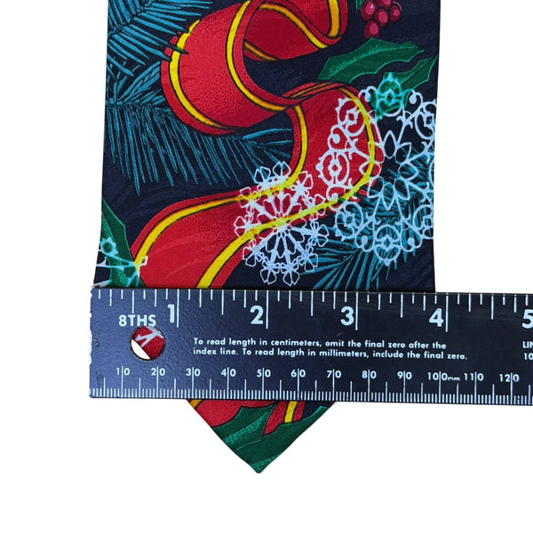 Rush Limbaugh No Boundaries Silk Blue & Red Patterned Necktie 59" Holiday Snow