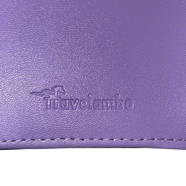 Travelambo Women’s Purple Faux Leather Patterned Button Design Clutch Wallet