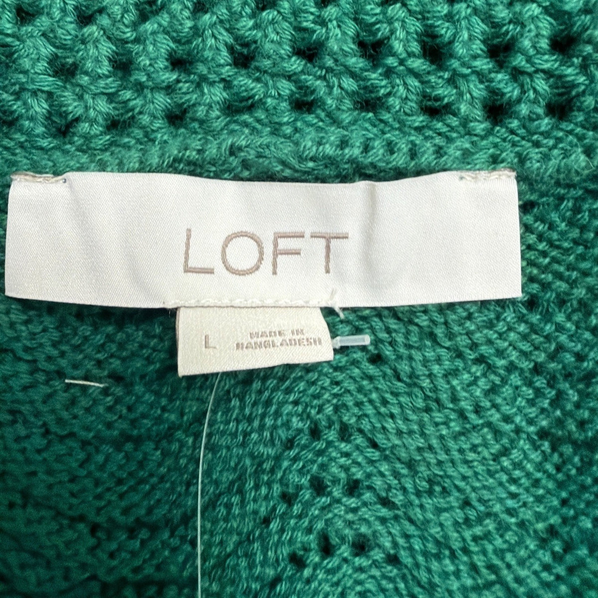 Loft Womens Green Cotton Sleeveless Crochet Knit Tank Top Size L